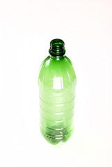 plastic bottle over white