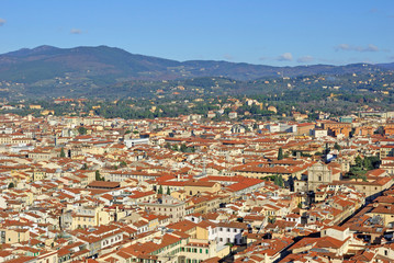 Fototapeta na wymiar Italy, Florence aerial view from the Dome.