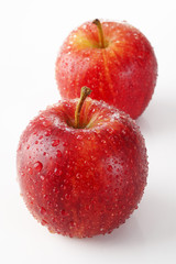 two apple on white background