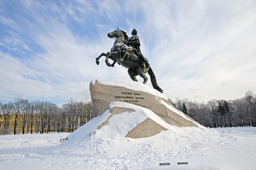 The Bronze Horseman. Monument to Peter the Great. St. Petersburg - obrazy, fototapety, plakaty