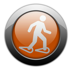 Orange Metallic Orb Button 