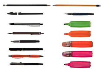 Collage of writing objects