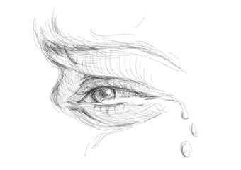 Eye in tears / realistic sketch (not auto-traced) - 29937200