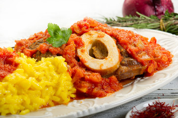 marrowbone with saffron rice tipical milan recipe