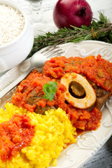 marrowbone with saffron rice tipical milan recipe