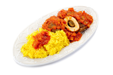 marrowbone with saffron rice tipical milan recipe