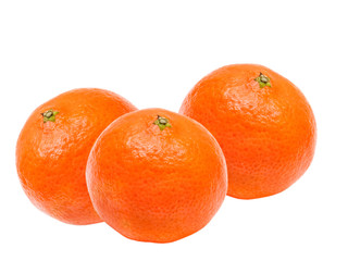 Mandarins isolated on white background