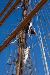 Obraz premium Tall sail ship rigging