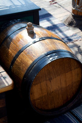 Old wooden wine barrel