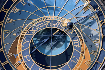 old big steel Prague astronomical clock