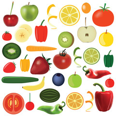 big food set - vegetables and fruits