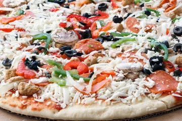 Printed roller blinds unbaked supreme pizza