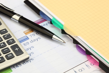 financial charts and graphs on the table