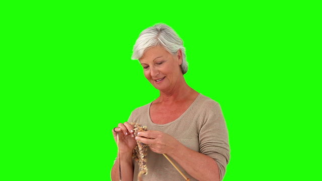 Grandmother knitting very fast