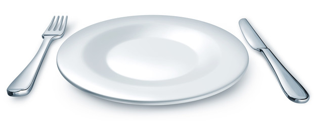 dinner plate fork and knife