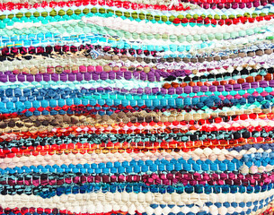 Greek colorful  traditional carpet "kurelou" closeup