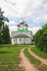 Beautiful summer landscape with an orthodox temple