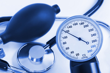 Scale of pressure and stethoscope