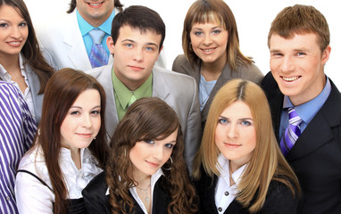 Top view of a group of business people