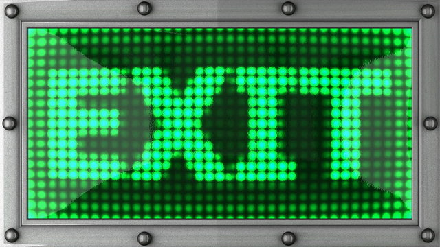 exit announcement on the LED display
