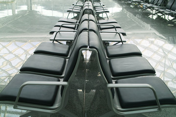 Chairs in departure hall