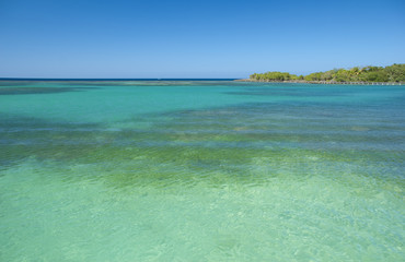 Beach and tropical sea in the caribbean