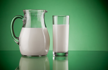 jug and glass with milk
