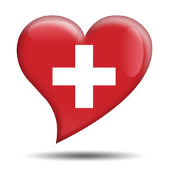 Obraz premium Corazon brillante bandera Suiza
