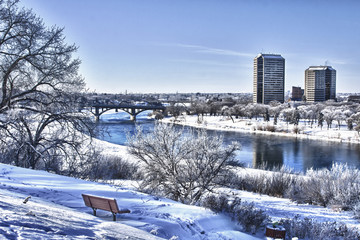 Winter in the City of Saskatoon, Canada