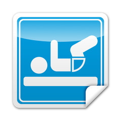 Pegatina cuadrada cambiar pañal con reborde