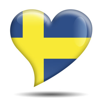 Corazon brillante bandera Suecia