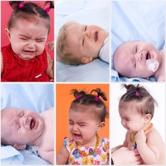 collage enfants pleurants