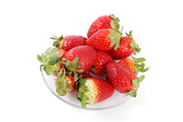 Strawberries on  plate..