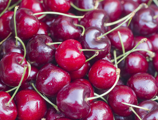 Cherries; objects on white background