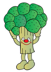 comic broccoli vector