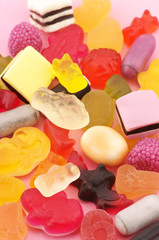 Assorted candy close-up