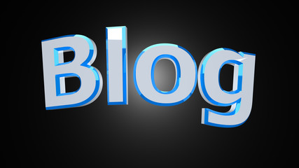 Blog white blue word