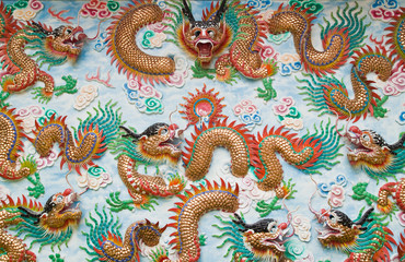 Chinese dragon in shrine,East of Thailand