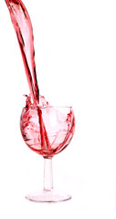 Red wine splash, isolated on white background