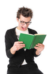 High school pupil is reading a book