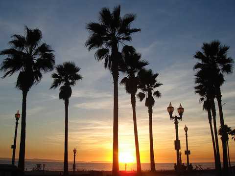 Sunset by the Huntington Beach Pier, CA