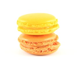 Traditional french macarons, isolated on white