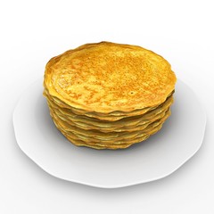 3d pancake stack on plate
