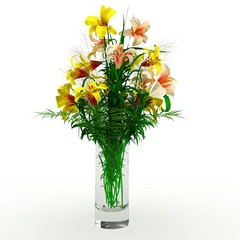 3d flower arrangement on vase