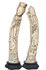 Chinese statues isolated on white