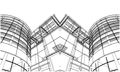 Building Corner Entrance Circle and Quadrant Vector 04