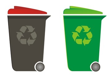 kosz na śmieci śmietnik segregacja eco pojemnik na odpady - obrazy, fototapety, plakaty