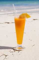 Beautiful yellow beach cocktail