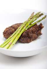 Steak with Asparagus - vertical shot