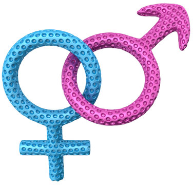 Contraceptive: latex gender symbols isolated